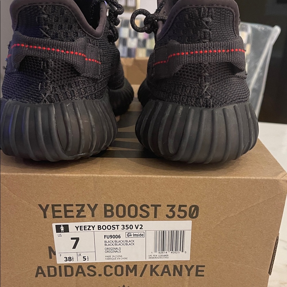 Adidas Yeezy Boost 350 V2 Kids Sneakers - Black and Red